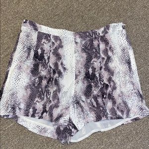 High-waisted snakeskin shorts